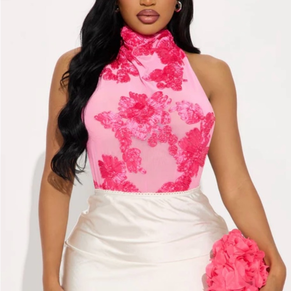 Pink Floral Halter Top